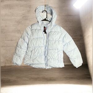 SWISS TECH Light Blue Puffer Jacket with Hood SIZE 7-8